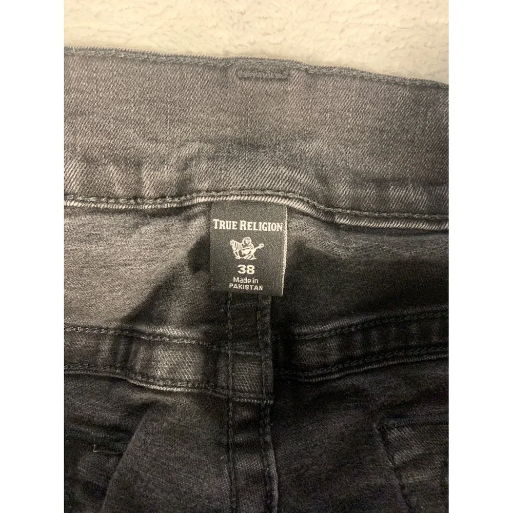 True Religion Jeans Geno Relaxed Slim Mens 38x30 Black Logo Patch
